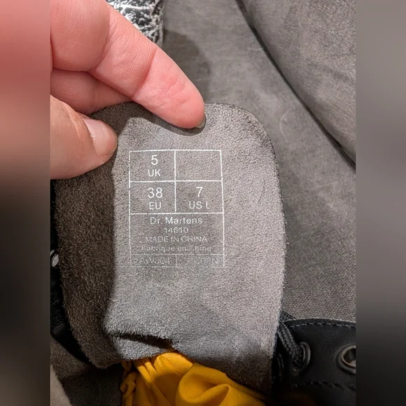 Dr. Martens 14610 Black & White Paint Splatter Combat Boots - Picture 7 of 11